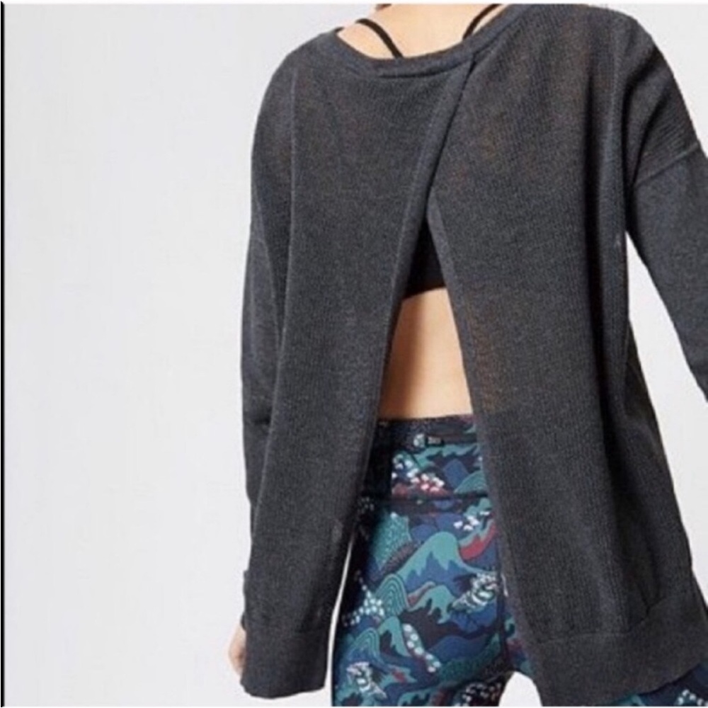 Sweaty Betty Amity Knit Jumper Charcoal Women's Crew Neck Sweater M A1